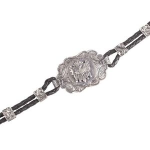 925 Sterling Silver Men's <b>Bracelet</b> Hand-Engraved Ottoman Tughra Model Fashion Charm <b>Leather</b> Accessory - Product Image 2