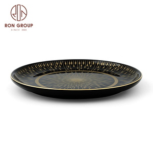 Decoración moderna <span class=keywords><strong>para</strong></span> bodas y fiestas, <span class=keywords><strong>vajilla</strong></span> de lujo brillante, serie borde dorado, platos de cargador baratos <span class=keywords><strong>para</strong></span> restaurante - Product Image 6