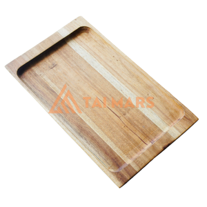 Plateau de service rectangulaire Taimars Plateau de cuisine en bois d'acacia écologique pour desserts, collations, plats et assiettes Matériau en bambou massif - Product Image 1