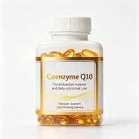 Étiquettes personnalisées Haoxuan pour flacons de coenzyme Q10, autocollants imprimés étanches avec estampage à chaud doré pour l'emballage de produits de suppléments