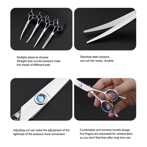 Tijeras de aseo para mascotas de corte profesional de Color plateado Tijeras de aseo para mascotas de alta calidad Recta Mejor aspecto - Product Image 6