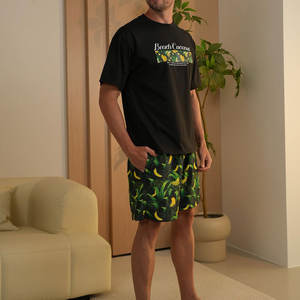 Wholesale 100% Cotton Mens <b>Twinset</b> Slim Fit Short Sleeves Crew Neck T-Shirts Shorts Embroidered Summer Collection Made Pakistan - Product Image 4