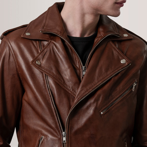 Blouson aviateur en cuir véritable pour homme, design unique, couleur personnalisée, col montant, vintage, uni, teint, enduit, imperméable, style urbain - Product Image 6