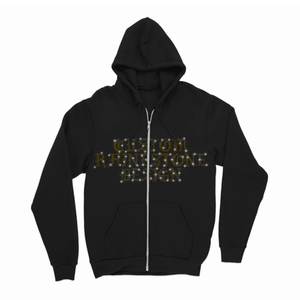 Sudadera con capucha con cremallera negra para hombre con diseño de diamantes de imitación personalizados Sudadera con capucha de mezcla de algodón con cremallera bloqueada en color básico para hombre - Product Image 3