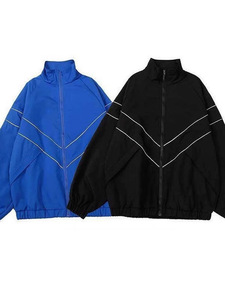 Chaqueta Deportiva de Moda para Otoño e Invierno, Unisex, Color Sólido, Reflectante, Informal, con Cremallera, Holgada - Product Image 2