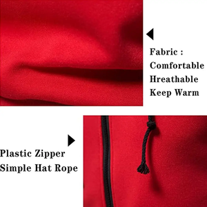 Sweat à capuche zippé pour hommes de haute qualité avec logo brodé vêtements personnalisés basiques col en tissu éponge d'hiver mélangé en coton - Product Image 4