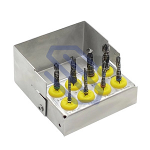 Taladros de Implante de Cirugía Dental Recubiertos de Titanio, Soporte Manual de Fresas Endurecidas, Vida Más Larga, Certificado CE, Metal de Acero Inoxidable, 8 Unidades - Product Image 1