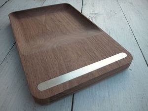Bandeja de servicio rectangular de madera de diseño ABAJO Acabado natural Tamaño estándar para el hogar y la boda Bandeja de servicio de comida hecha a mano - Product Image 2