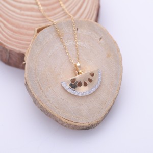 Pendentif en diamant cultivé en laboratoire certifié IGI, forme de tranche de pastèque, en or jaune/blanc/rose 14 carats - Product Image 2