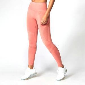 Leggings Deportivos de Cintura Alta para Mujer, Transpirables, de Secado Rápido, Ajustados, para Yoga, Spandex/Nailon, Color Sólido, Lavado Ácido - Product Image 3