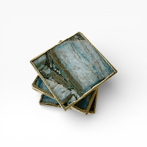 ชุดจานรองแก้วคริสตัลอาเกตสีเขียวเข้ม พร้อมพื้นผิวธรรมชาติที่หลากหลาย สำหรับการตกแต่งโต๊ะอาหารสไตล์โมเดิร์นระดับพรีเมียม - Product Image 4