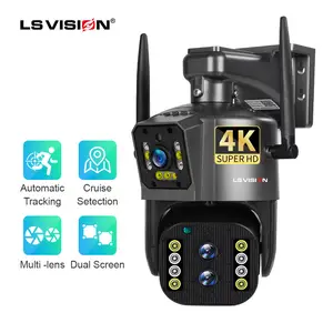 LS VISION Kamera Keamanan Kamera Jaringan Wifi, Penjualan Laris 10X 4K Amazon Lensa Ganda Optikal Zoom Ptz Pelacakan Gerakan Luar Ruangan