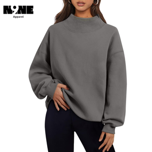 Sweat-shirts et hoodies décontractés surdimensionnés pour femmes, doublés en toile, imprimés avec badge sur le devant, tenues automne-hiver 2024 - Product Image 6