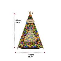 Eenvoudig te monteren, wasbare 40cm zilver & ecru dubbele katten- en hondenbedtent voor binnencomfort
