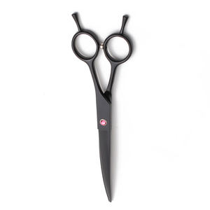 Tijera de aseo de Color negro, tijeras de corte de pelo de hoja afilada, tijera de corte de pelo de perro ajustable con doble reposapiés - Product Image 5