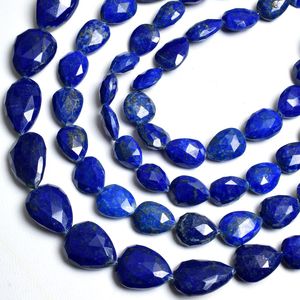Perles de pierre précieuse Lapis Lazuli bleu en forme de poire à facettes de qualité AAA en vrac pour la fabrication de bijoux en gros - Product Image 2