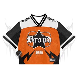 Maillot de sport rétro personnalisé à manches courtes surdimensionné formation d'équipe maillot de baseball américain maille pratique haut chemises courtes - Product Image 1