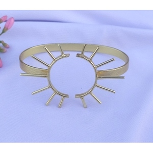 Bohemia Brass Cuff <b>Bracelets</b>-Handmade & Gold Plated Unisex Sun Pattern - Product Image 5