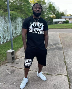 Pantalones cortos deportivos informales unisex, conjunto de algodón de verano para hombre, camiseta de manga corta con estampado de logotipo personalizado al por mayor - Product Image 2