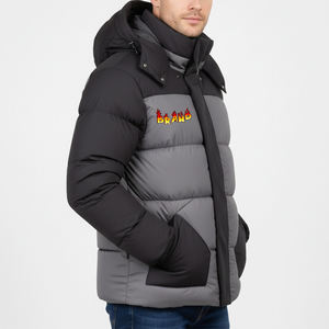 Veste matelassée en toile imperméable et coupe-vent pour l'extérieur, en gros, sur mesure, OEM/ODM, style streetwear, unie, teinte unie, pour l'hiver - Product Image 6