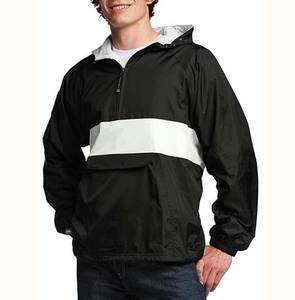 Chaqueta cortavientos con capucha de poliéster ligera personalizada para hombre, deporte de verano, cremallera de talla grande, diseño impermeable personalizable - Product Image 3