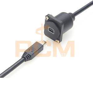 Câble d'extension Mini DisplayPort de type D à montage sur panneau 4K 8K HD MINI DP Femelle vers Mâle Connecteur à vis 0,3 m Câble audio vidéo - Product Image 3