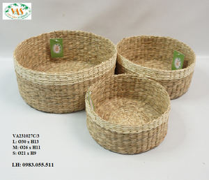 Cesta de Almacenamiento Tejida a Mano con Junco Ecológico, Hecha en Vietnam, Decoración del Hogar, OEM ODM Disponible, Marca Viet Anh - Product Image 6