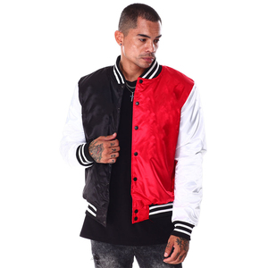 Blouson d'aviateur en satin de soie de haute qualité Green Shine pour hommes Design personnalisé Baseball Bouton pression avant avec côtes - Product Image 6