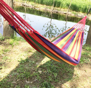 <span class=keywords><strong>Hamaca</strong></span> de Lona Colorida Arcoíris para Interiores y Exteriores, Ideal para Camping y Ocio, Soporta Uso Individual/Doble, Diseño Duradero para Viajes - Product Image 3