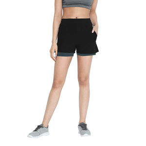 Shorts de sport pour femmes de qualité supérieure, respirants, en polyester extensible, micro-tissu, shorts de yoga sexy, poche, logo - Product Image 5