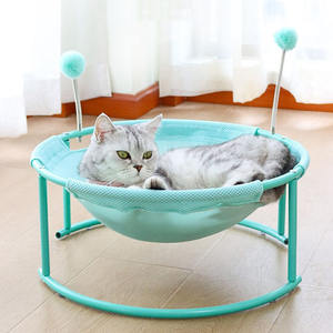 เตียงแมวเปลตาข่ายสุดหรูสำหรับแขวนสำหรับแมวตัวเล็กเตียงสัตว์เลี้ยงยกสูงได้ทุกฤดู - Product Image 1