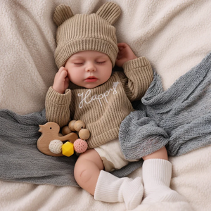 Poupées bébé réalistes en <span class=keywords><strong>silicone</strong></span> platine de 12 pouces, <span class=keywords><strong>corps</strong></span> entier, bébé endormi, petit garçon, Babeside Lucy - Product Image 4