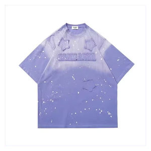 เสื้อยืดผ้าฝ้ายโอเวอร์ไซส์สำหรับผู้ชายเสื้อเชิ้ตแขนสั้นพิมพ์ลาย DTG งานเย็บปะแขนสองชั้นเข้ารูป - Product Image 6