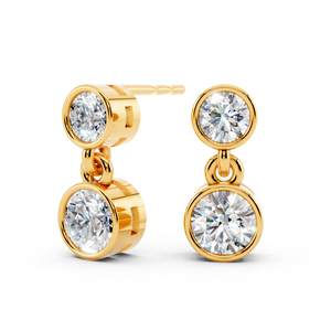 Boucles d'oreilles plaquées or de qualité supérieure pour femmes personnalisables de luxe synthétique cultivé en laboratoire rond brillant coupe en gros bijoux fins en vrac - Product Image 2