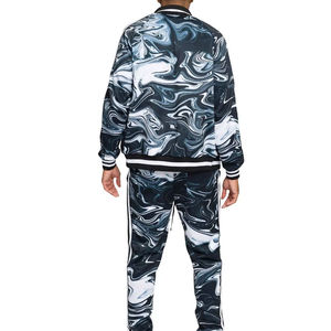 Último diseño de los hombres 100% algodón invierno Casual manga larga chándal conjunto transpirable patrón sólido personalizado Color impreso en venta - Product Image 2