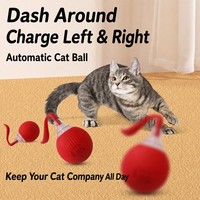 Balle interactive intelligente pour chat, jouet interactif pour chat, évitement automatique des obstacles, silicone de qualité alimentaire, rechargeable par Type-C, vente en gros