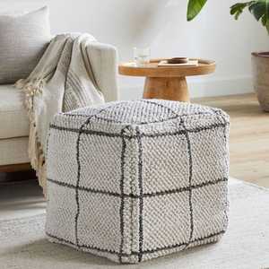 Pouf Ottoman tissé à la main de haute qualité fait à la main en tissu Boho Design Poufs ronds pour salon décoratif de TEXTILES INDIENS H/L - Product Image 3