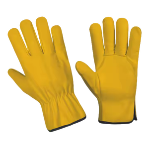 Gants de conducteur en cuir de grain de cuir de vachette robustes haute performance vêtements de sécurité réfléchissants doux et confortables pour le ménage quotidien - Product Image 4