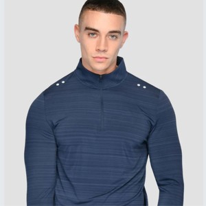 Gym à séchage rapide personnalisé 1/4 quart de fermeture éclair haut fitness t-shirts golf chemises vêtements de sport manches longues hommes chemise de jogging pour hommes - Product Image 1
