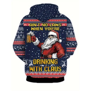 เสื้อมีฮู้ดสวมหัวสำหรับผู้ชายสำหรับเทศกาลคริสต์มาส100% ใส่สบายผ้าโพลีเอสเตอร์ออกแบบโลโก้ได้ตามต้องการ - Product Image 3