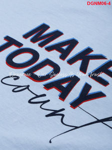 Camiseta azul Formal para mujer, algodón ecológico de secado rápido, logotipo bordado, manga corta, cuello redondo, diseño de patrón en relieve no tejido - Product Image 5