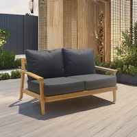 Canapé 2 places en teck de style nordique moderne, élégant pour l'extérieur, patio, jardin, piscine, OEM/ODM, livraison directe d'usine
