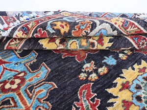 Haute qualité noir motif abstrait coton Sarapi Naqsha tapis tapis antidérapant intérieur salon tapis ensembles 1 pièce - Product Image 2