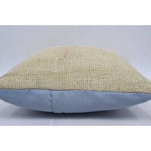 <b>Beige</b> Kantha Patchwork Wool Pillow 16x16 Inch Decorative <b>Cushion</b> Woven Embroidered Vintage Print Square Portable Bedding Floor - Product Image 5