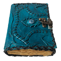 Hocus Pocus Spell Book Eye Prop Regalos Color azul cielo Decoraciones de Halloween Decoración Vintage Cuero genuino Diario Libro de sombras