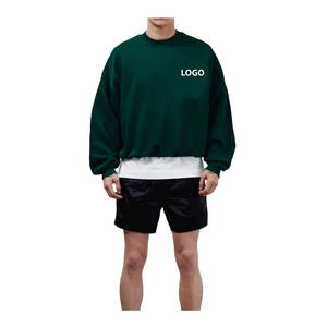 เสื้อสเวตเตอร์ผ้าฝ้ายสำหรับผู้ชายเสื้อสเวตเตอร์คอตตอนโอเวอร์ไซส์แบบสวมหัวคอกลมเสื้อสวมหัวแฟชั่นสตรีทแวร์แบบลำลองเฮฟวีเวตเทอร์ฝรั่งเศส - Product Image 2