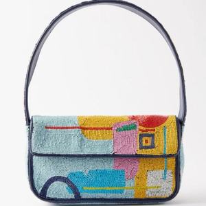 Bolso de mano de diseñador con cuentas hecho a mano de estilo indio multicolor, bolsos de hombro de fiesta de compras de noche de estilo bohemio - Product Image 1