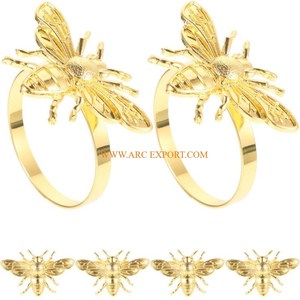 Servilletero de Metal de forma redonda de primera calidad, Color dorado mate, decoración de mesa de gran tamaño, anillo de sujeción de tejido para decoración de boda - Product Image 5