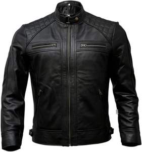 Vestes en cuir de vachette véritable pour hommes Veste en cuir véritable Vêtements pour hommes Manteau d'automne Manteau décontracté en cuir - Product Image 5