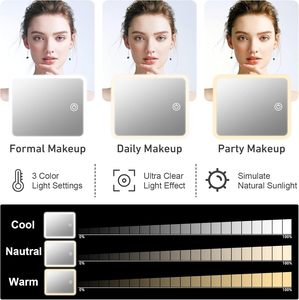 Trousse de maquillage avec miroir lumineux, organisateur de maquillage de voyage éclairé 3 couleurs de luminosité réglable, trousse de maquillage avec miroir et lumière - Product Image 6